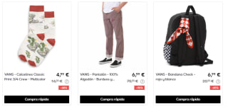 Ropa y calzado Vans desde solo 3,50€ alucina