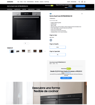 Horno Dual Cook NV7B4450VAS/U3 por 449,10€ desde la App