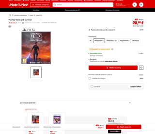 PS5 Star Wars: Jedi Survivor a tan solo 20,90€