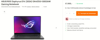 ASUS ROG Zephyrus G14 (2024) GA403UI-QS024W Gaming Notebook voor €1999 bij Uwgamespecialist