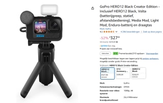 GoPro HERO 12 Black - Actioncam voor €317 dmv code bij Amazon