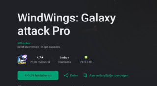WindWings: Galaxy attack Pro voor Android gratis