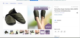 Pantuflas Mujer Hombre Niño WEPS Termicas Antideslizantes por $8.900