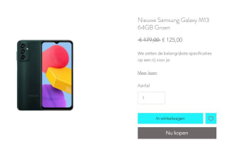 Samsung Galaxy M13 4G - 64GB - voor €125 bij Tenw-online