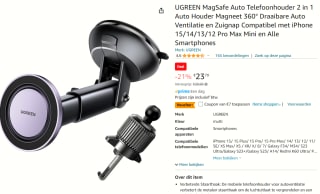 UGREEN MagSafe auto telefoonhouder voor €16,79 bij Amazon