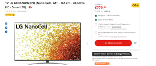 Television LG 65NANO926PB (Nano Cell - 65'' - 165 cm - 4K Ultra HD - Smart TV) por 779.99€