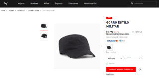 Gorro Puma estilo militar por $6.990