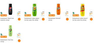 Alle Sodastream siropen voor €3,99 bij AH