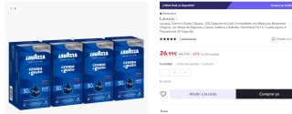 120 Cápsulas Lavazza, Crema e Gusto Classico por 26,99€ (cuenta nueva por 16,19€)