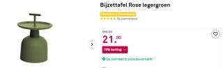 Rose legergroen Bijzettafel voor €21 bij Karwei