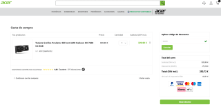 Tarjeta Gráfica Acer Predator BiFrost AMD Radeon RX 7600 OC 8GB por solo 250,72€