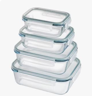 Set 4 fiambreras borosilic rectangulares 370-600-1000-1500ml con tapa por 18,78€ (11,27€ usuario nuevo)