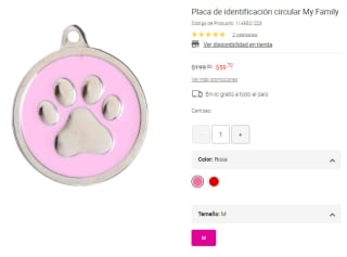 Placa de Identificación Mascota My Family por $60 en Liverpool