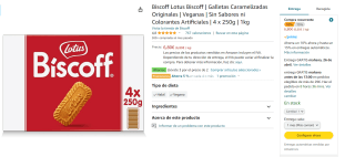 3 packs Biscoff Lotus Biscoff Galletas Caramelizadas Originales Veganas 4 x 250g por 12,58€