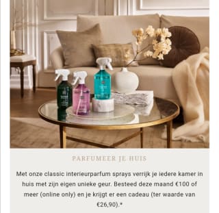Gratis classic interieurparfum sprays bij besteding €100 of meer bij Rituals