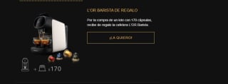 Por la compra de 170 cápsulas, recibe de regalo la cafetera L'OR Barista