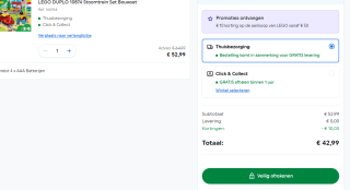 €10,- korting op Lego sets bij Smyths Toys