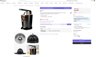 Exprimidor Taurus Easy Press 600 Acero inoxidable Potencia 600W por 42,49€