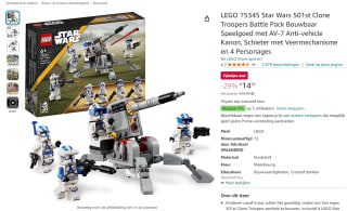 LEGO Star Wars 501st Clone Troopers Battle Pack (75345) voor €14,23 bij Amazon