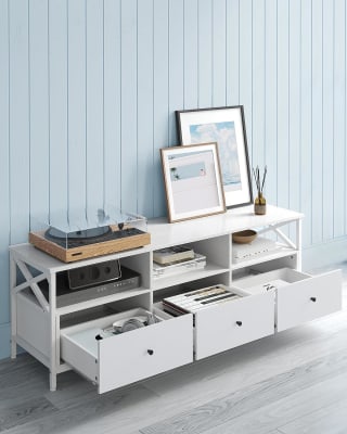 VASAGLE TV-kast, lage kast voor tv's tot 65 inch voor €120,69 bij Amazon