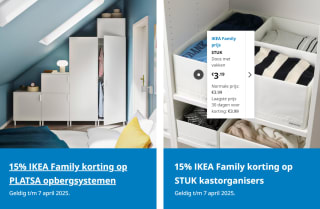 15% korting op Platsa opbergsystemen en STUK kastorganisers bij Ikea