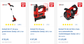 Gratis starter kit t.w.v. €49 bij aankoop van een selectie Einhell gereedschap