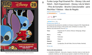 Funko Pop pin Disney: Lilo and Stitch por tan sólo 9€