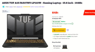 ASUS TUF Gaming A15 FA507NV-LP110W - Laptop voor €649 bij Bol.com