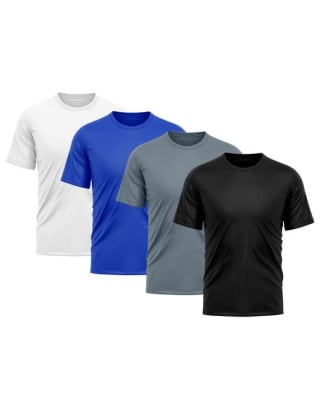 Kit com 4 Camisetas Masculina, modelo Dry Fit - R$ 67,53