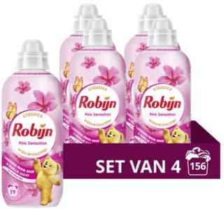 Robijn Classics Morgenfris/Passiebloem & Bergamot of Pink Sensation Wasverzachter 4 x 825ml, 132 wasbeurten voor €8,15 bij Bol