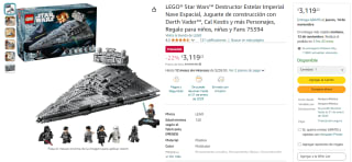 LEGO Star Wars Destructor Estelar Nave Imperial por $3,119 | Descuento Amazon