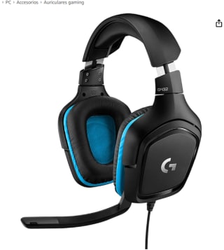 Auriculares para gaming con cable marca Logitech modelo G432 por 29,67€