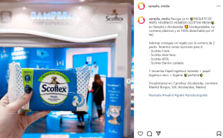 Paquete papel higiénico húmedo Scottex gratis con Samplia