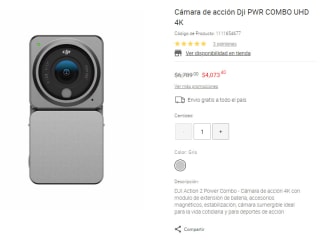 Cámara de Acción Dji PWR COMBO UHD 4K por $4,073 en Liverpool