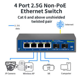 Hisource 2.5G 4 -poorts Ethernet-switch Geen POE voor €24,49 dmv code bij Aliexpress