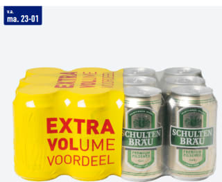 SCHULTENBRÄU 12-pack pils voor €4,99 bij de Aldi