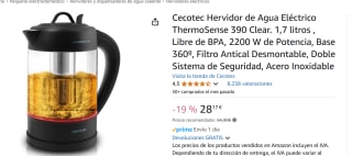 Cecotec Hervidor de Agua Eléctrico por 28,17€