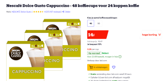 Nescafé Dolce Gusto Cappuccino - 48 koffiecups voor 24 koppen koffie bij bol.com voor €14,-