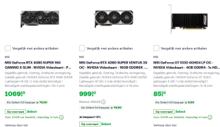 Tot €80 korting op videokaarten van ASUS&MSI bij Bol