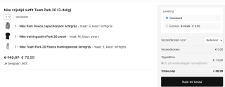 Nike vrijetijd outfit Team Park 20 (3-delig) voor €66,99 dmv code bij Geomix-shop
