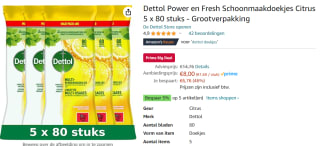5 pakken Dettol multireinigingsdoekjes citrus voor €8 bij Amazon.nl