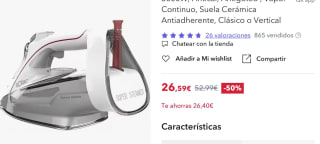 Solac -Plancha de Vapor Optima 3000W, Antical, Antigoteo por 26,59€