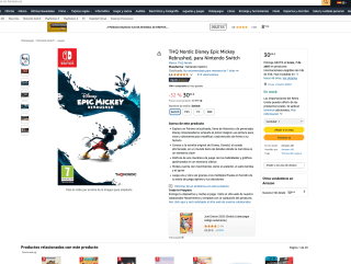 THQ Nordic Disney Epic Mickey Rebrushed Nintendo Switch por solo 30,04€