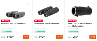 10% korting op alle tweedehands producten	bij Kamera Express