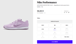 Zapatillas de Tenis para Mujer Nike Zoom Vapor Pro Clay por 58€