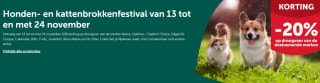 20% korting op droge honden- en kattenbrokken bij Aveve