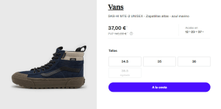Zapatillas de Mujer Vans Sk8-hi Mte-2 por 37€