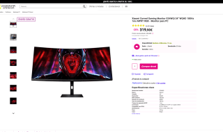 Monitor 34" WQHD Xiaomi Curvo por solo 319€