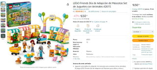 LEGO Friends Día de Adopción de Mascotas por $650 en Amazon