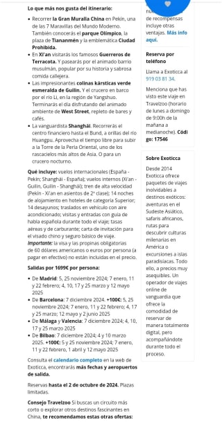 China, Ciudades icónicas y paisajes rurales 17 días por 1699€.